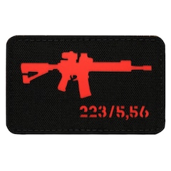 Naszywka M-Tac AR-15 223/5,56 Laser Cut - Black/Red