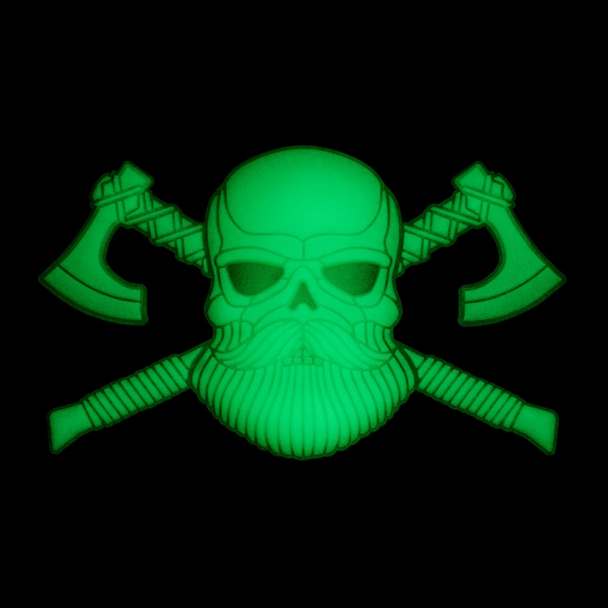 Naszywka M-Tac Bearded Skull 3D PVC fluorescencyjna - Black