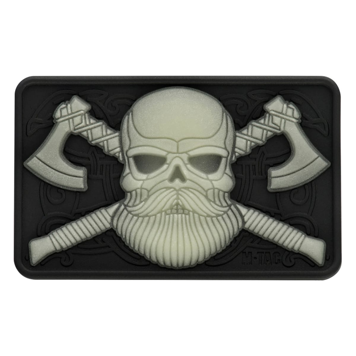 Naszywka M-Tac Bearded Skull 3D PVC fluorescencyjna - Black