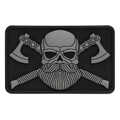 Naszywka M-Tac Bearded Skull 3D PVC - Black/Grey