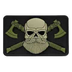 M-Tac Bearded Skull 3D PVC Patch - Black / Olive