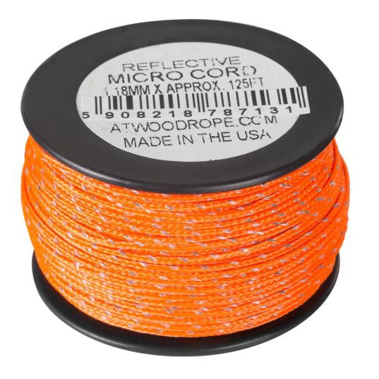 Linka Atwood Rope MFG Micro Cord Reflective 38 m - Neon Orange
