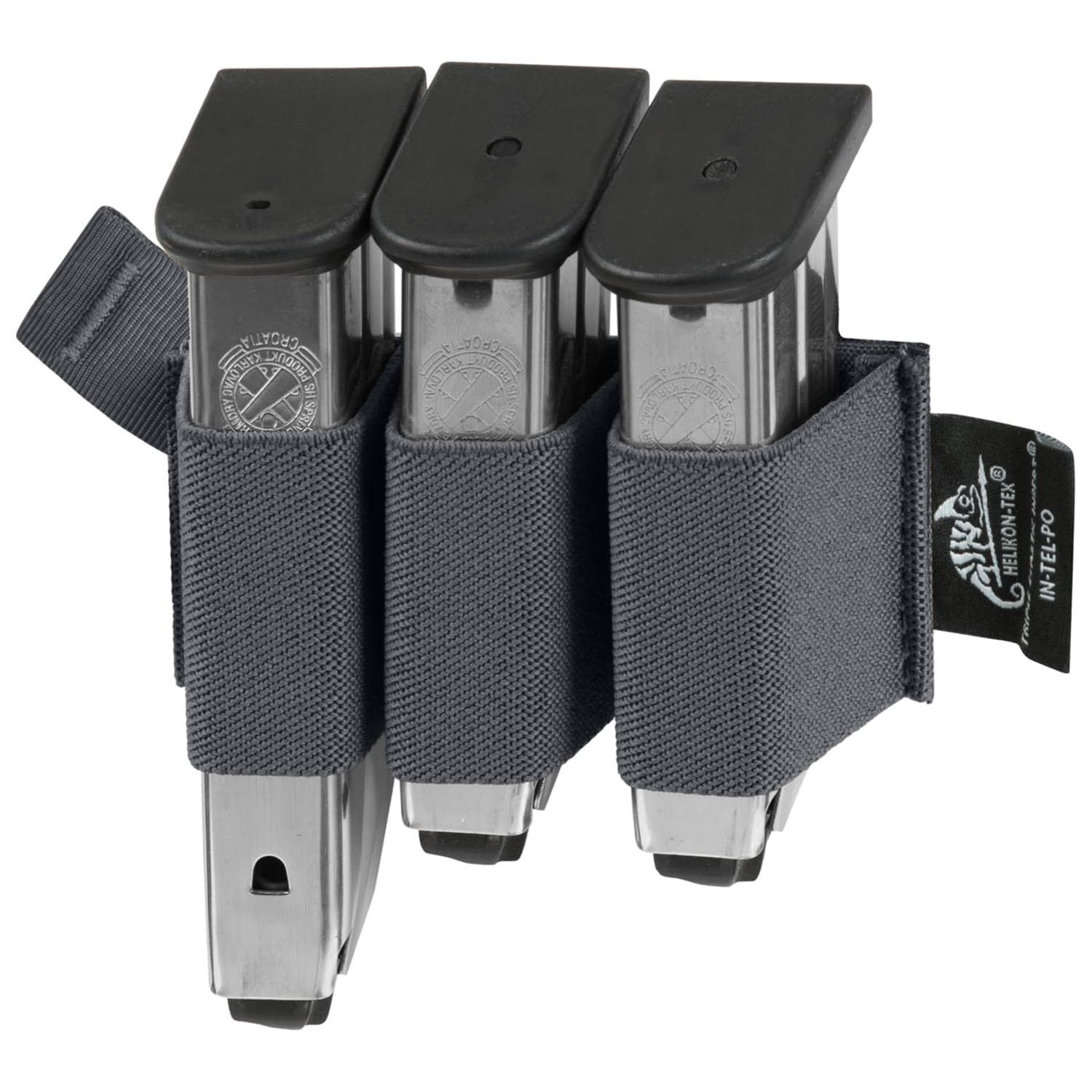 Potrójna ładownica Helikon-Tex Triple Elastic Insert na magazynki pistoletowe - Shadow Grey