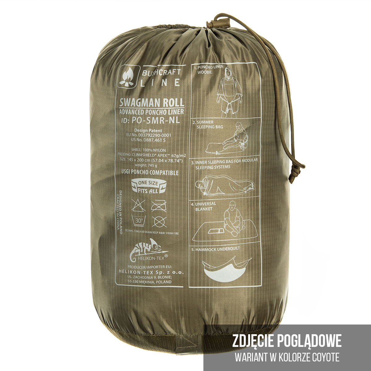 Пончо Helikon-Tex Swagman Roll Climashield Apex з функцією спального мішка - Shadow Grey