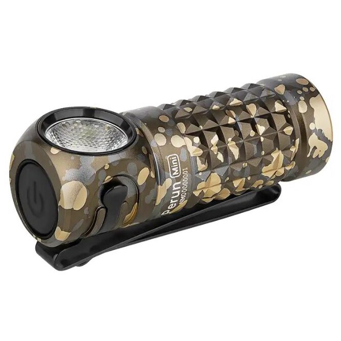 Latarka taktyczna kątowa Olight Perun Mini CW Desert Camo z opaską - 1000 lumenów