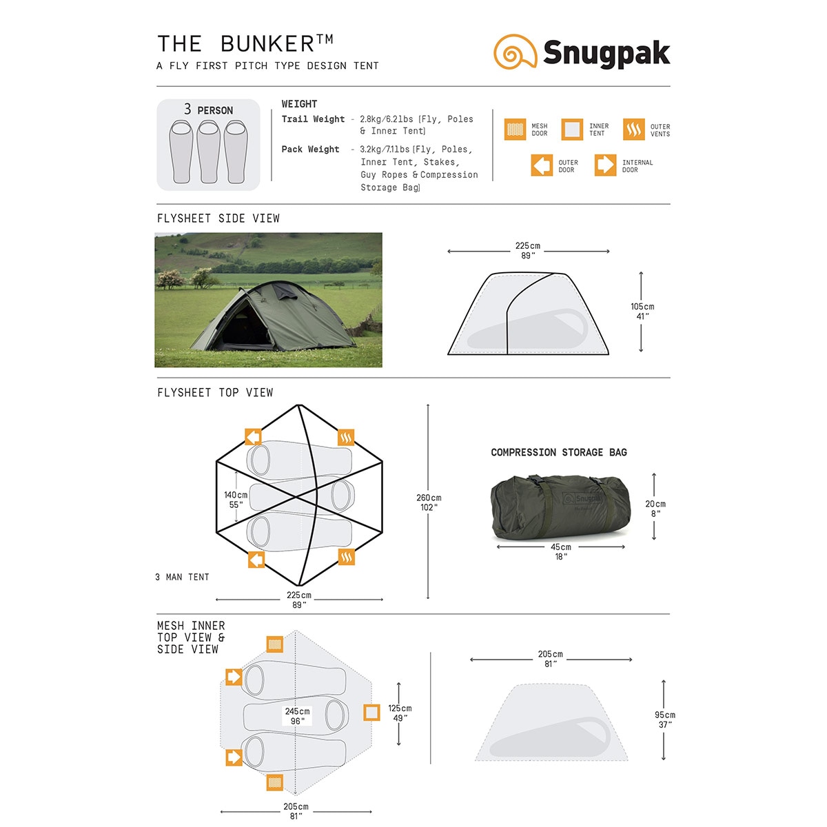 Namiot 3-osobowy Snugpak Bunker Olive