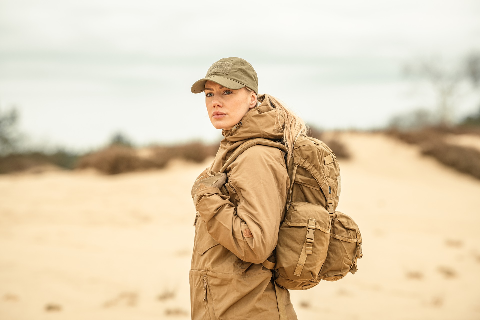 Czapka z daszkiem plus velcro Helikon-Tex Folding PolyCotton Rip-Stop - Coyote