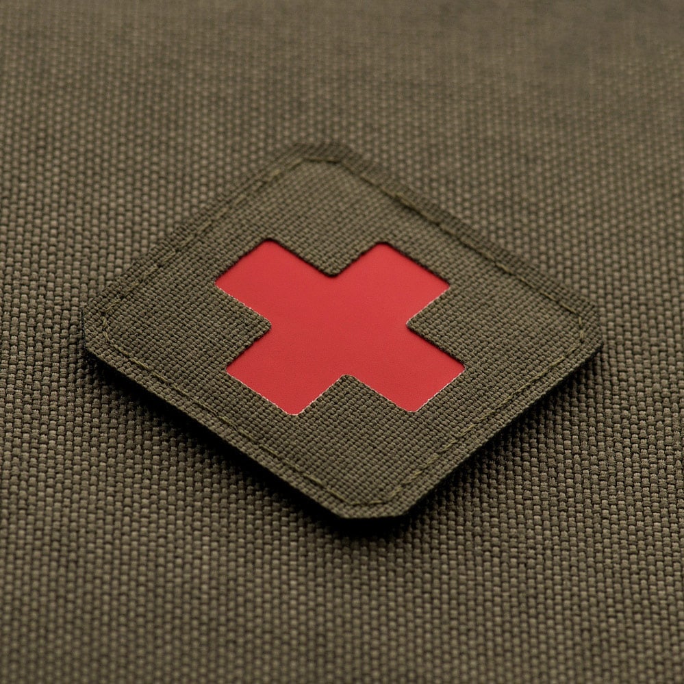 Naszywka medyczna M-Tac Medic Cross Laser Cut - Ranger Green/Red