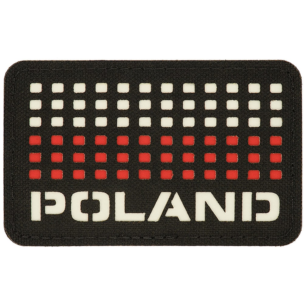 Бейдж M-Tac Flag Poland Laser Cut - Чорний Білий/Червоний