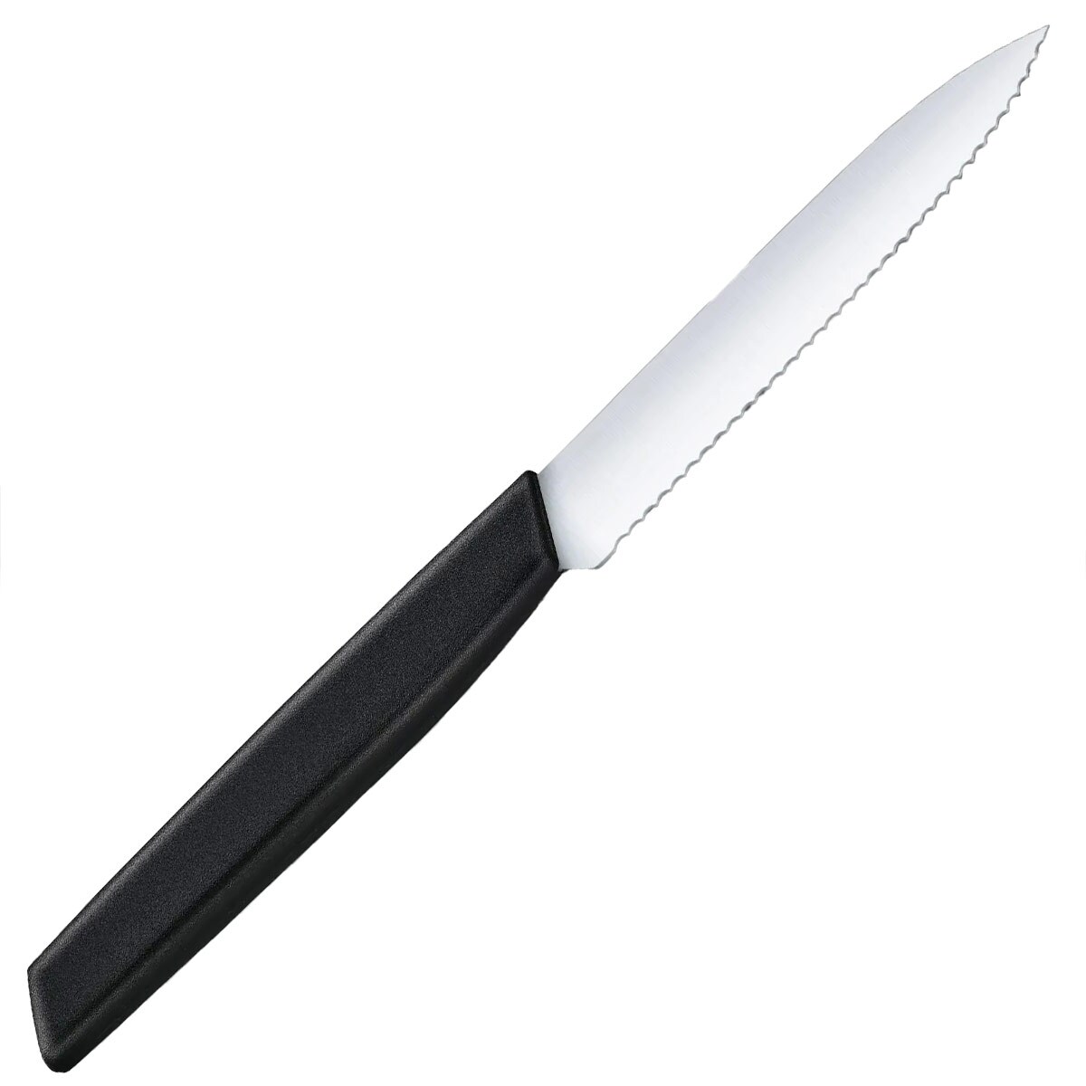 Nóż kuchenny Victorinox Swiss Modern Black 10 cm - ząbkowany z ostrym czubkiem