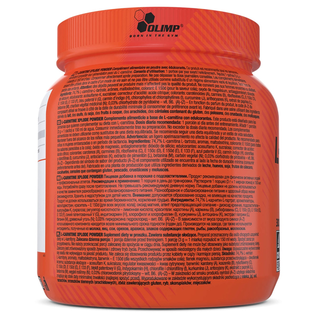 Spalacz tłuszczu Olimp Sport Nutrition Olimp L-Carnitine Xplode Powder - 300 g - pomarańczowy - suplement diety
