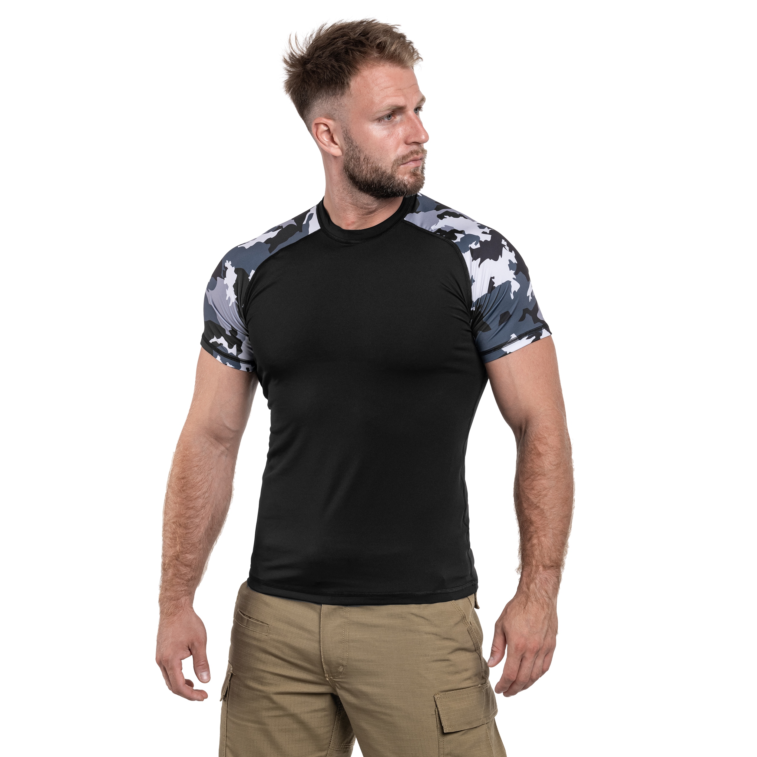 Koszulka termoaktywna Greg Tactical TC02 Short Sleeve - Camo/Black