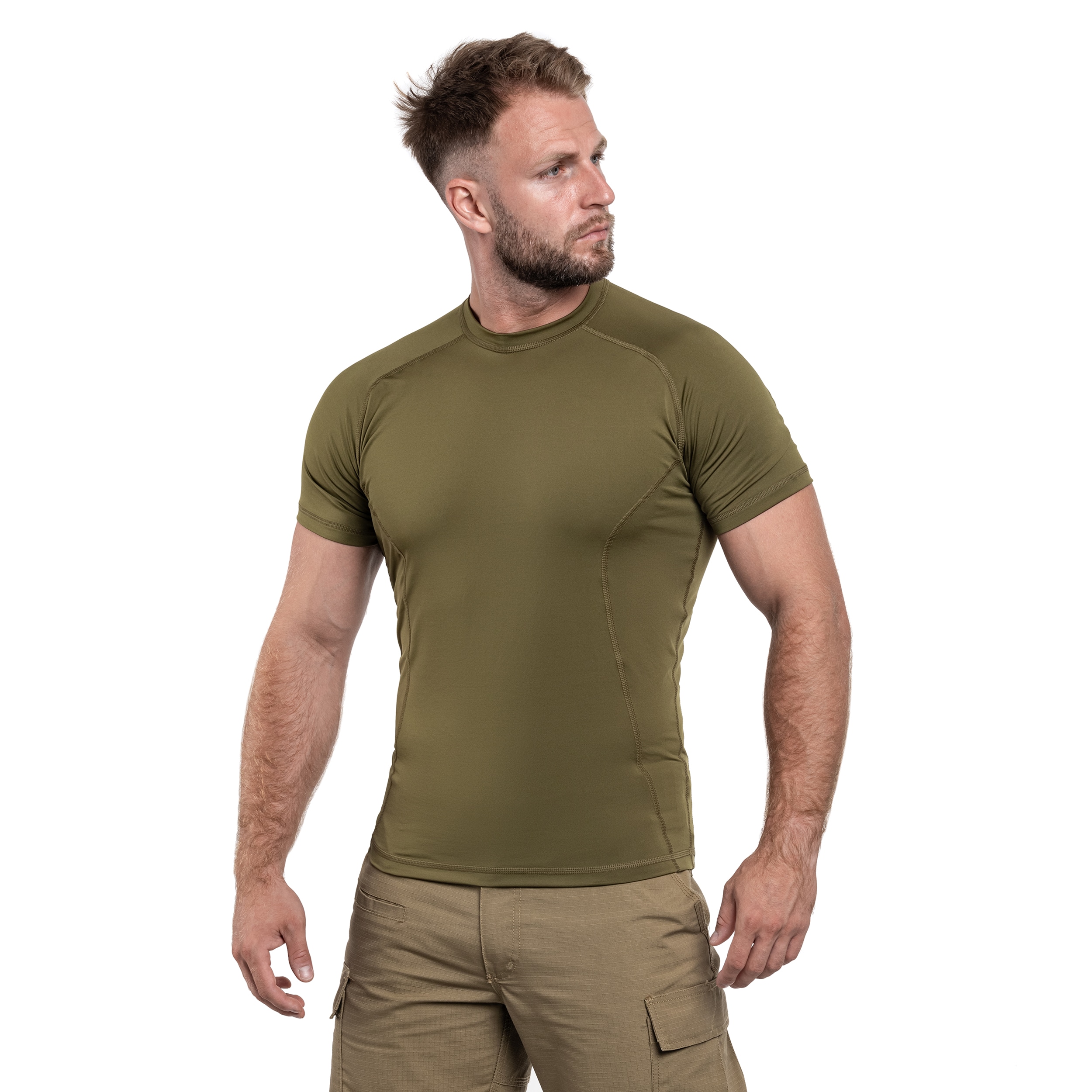 Koszulka termoaktywna Greg Tactical Short Sleeve - Khaki