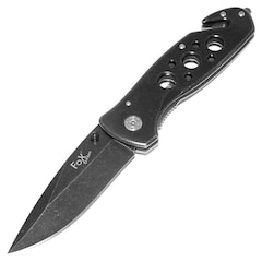 Nóż składany ratowniczy MFH Fox Outdoor Stonewashed Black
