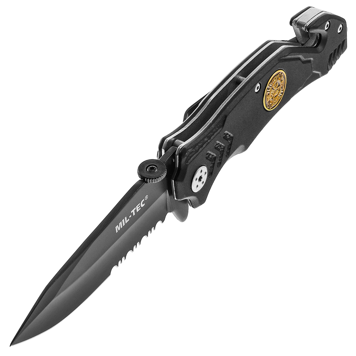 Mil-Tec Fire Brigade Rescue Folding Knife Black