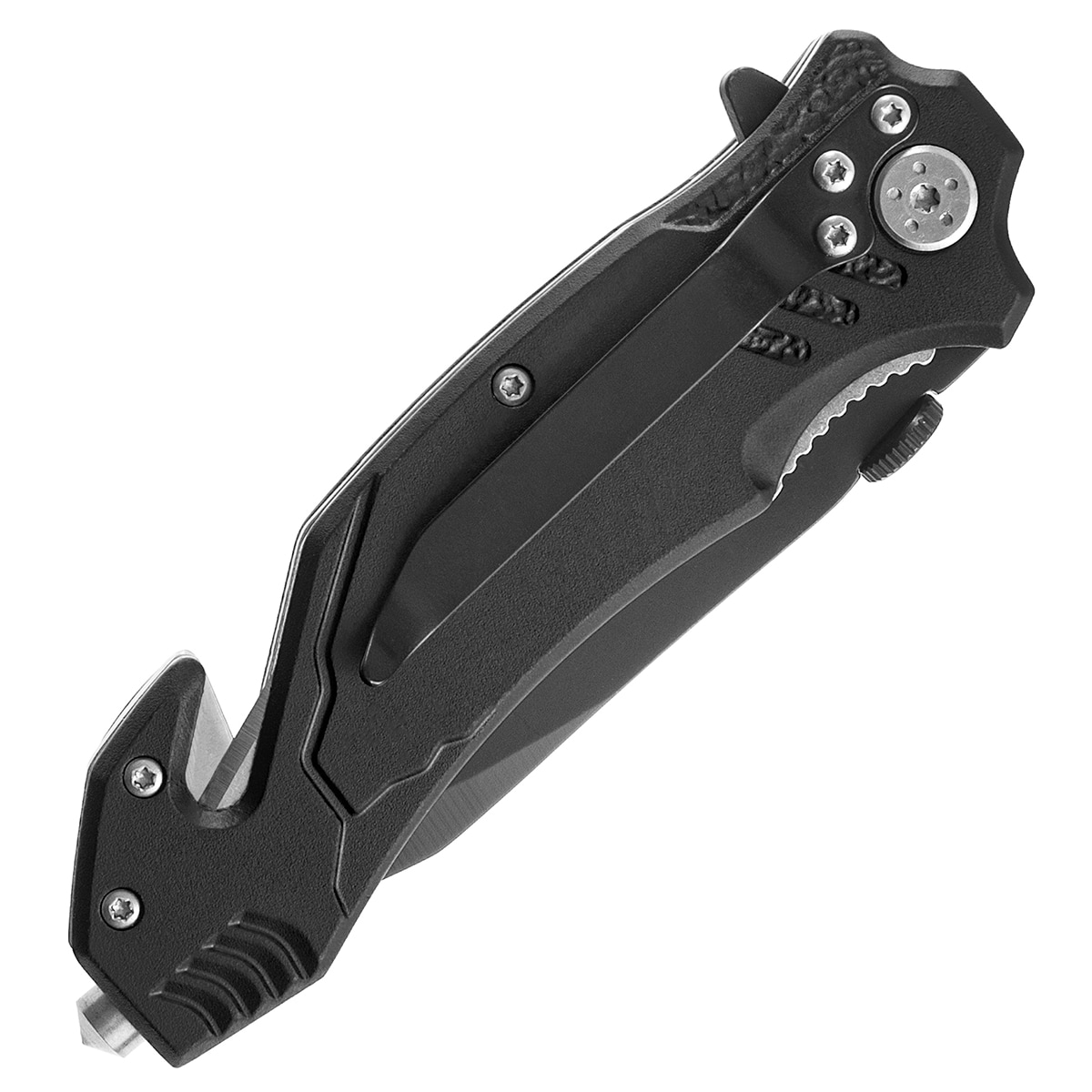 Mil-Tec Fire Brigade Rescue Folding Knife Black