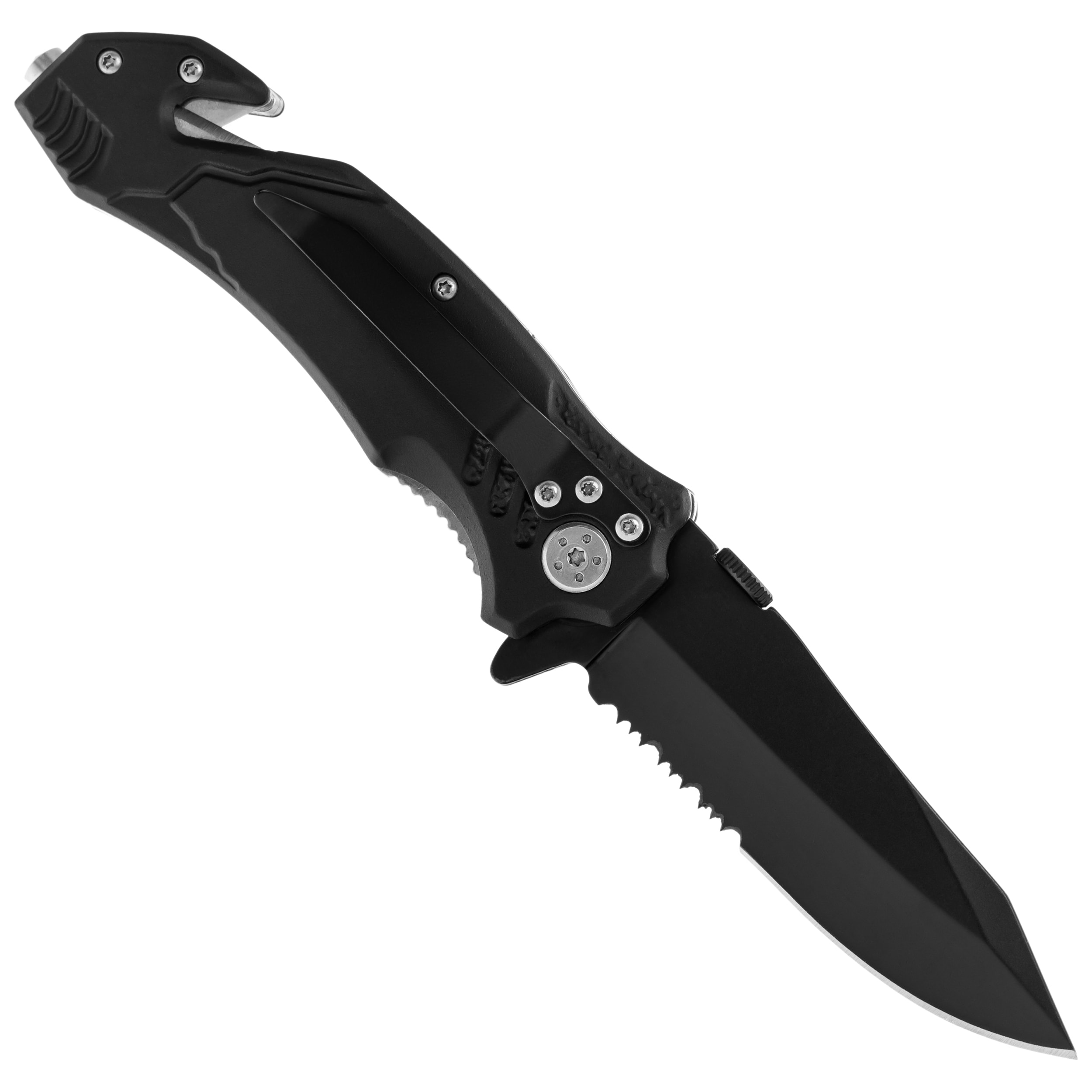 Mil-Tec Fire Brigade Rescue Folding Knife Black