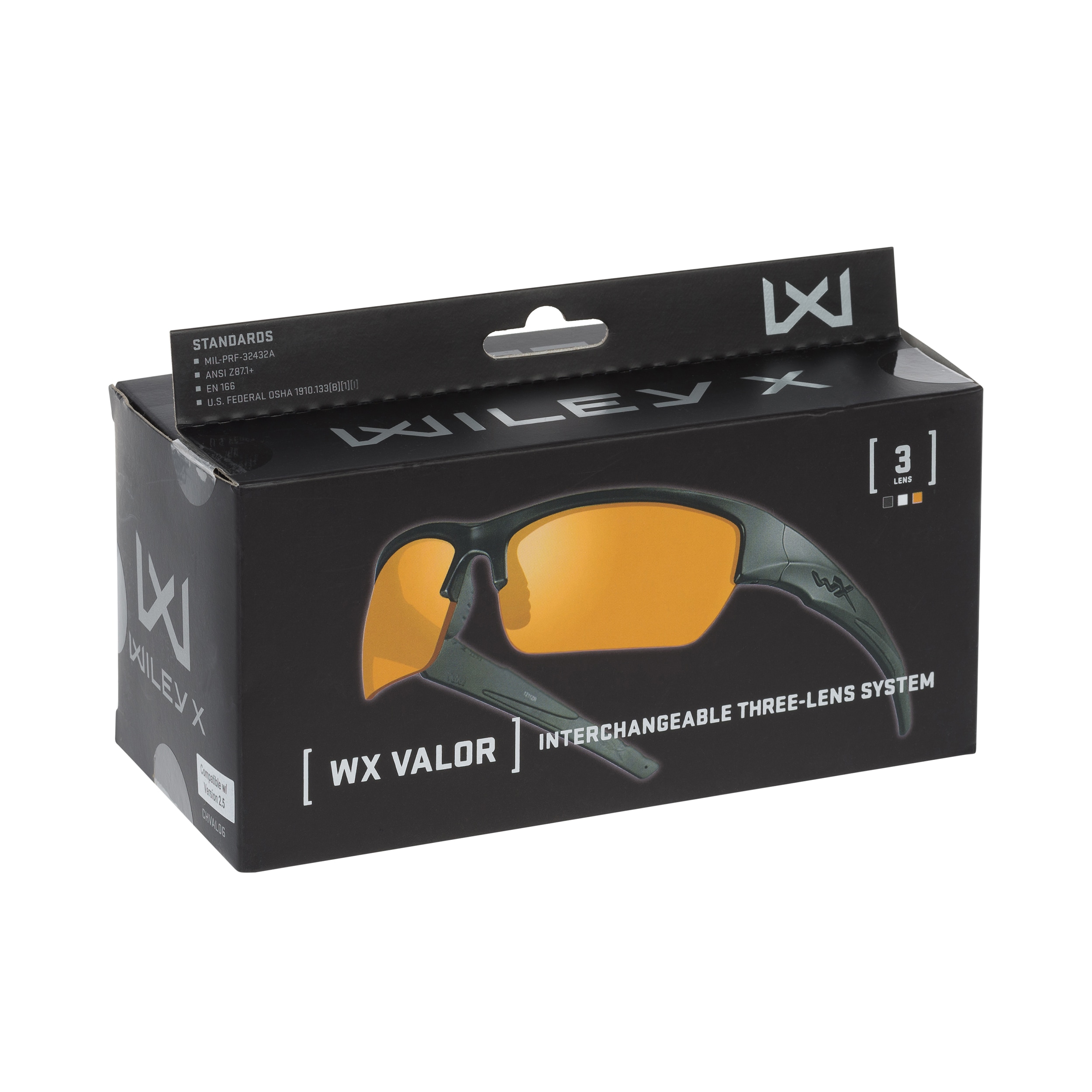 Okulary taktyczne Wiley X Valor 2.5 Set 3in1 - Matte Black