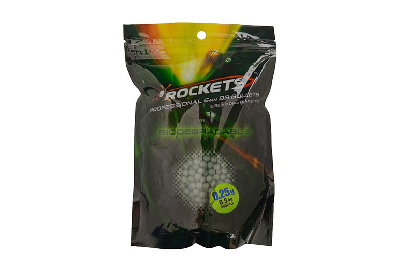 Kulki ASG biodegradowalne Rockets Professional BIO 0,25 g 0,5 kg - Dark Green