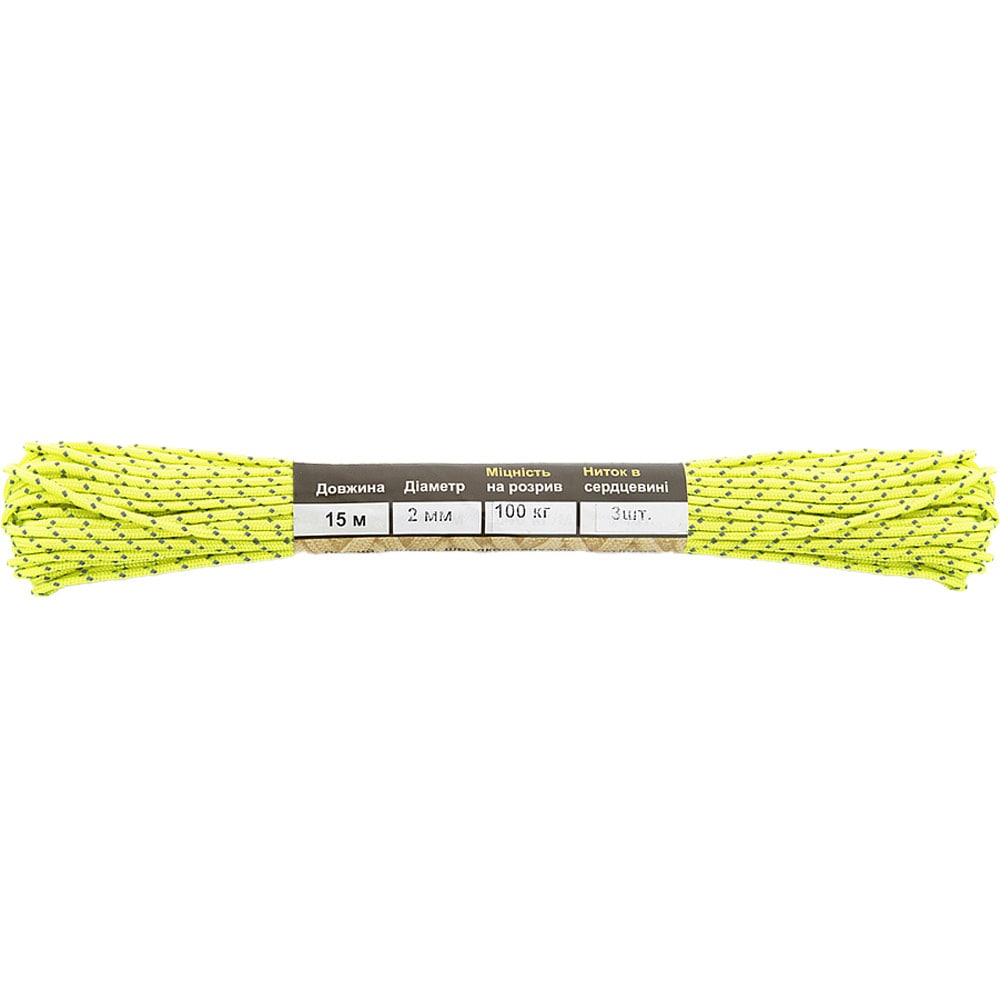 Linka spadochronowa Minicord M-Tac 15 m - Reflective Neon Yellow