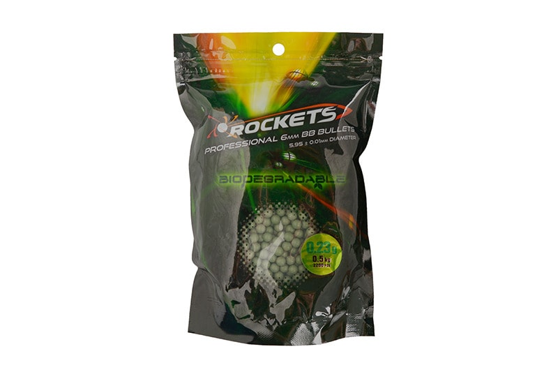 Kulki ASG biodegradowalne Rockets Professional BIO 0,23 g 0,5 kg - Dark Green
