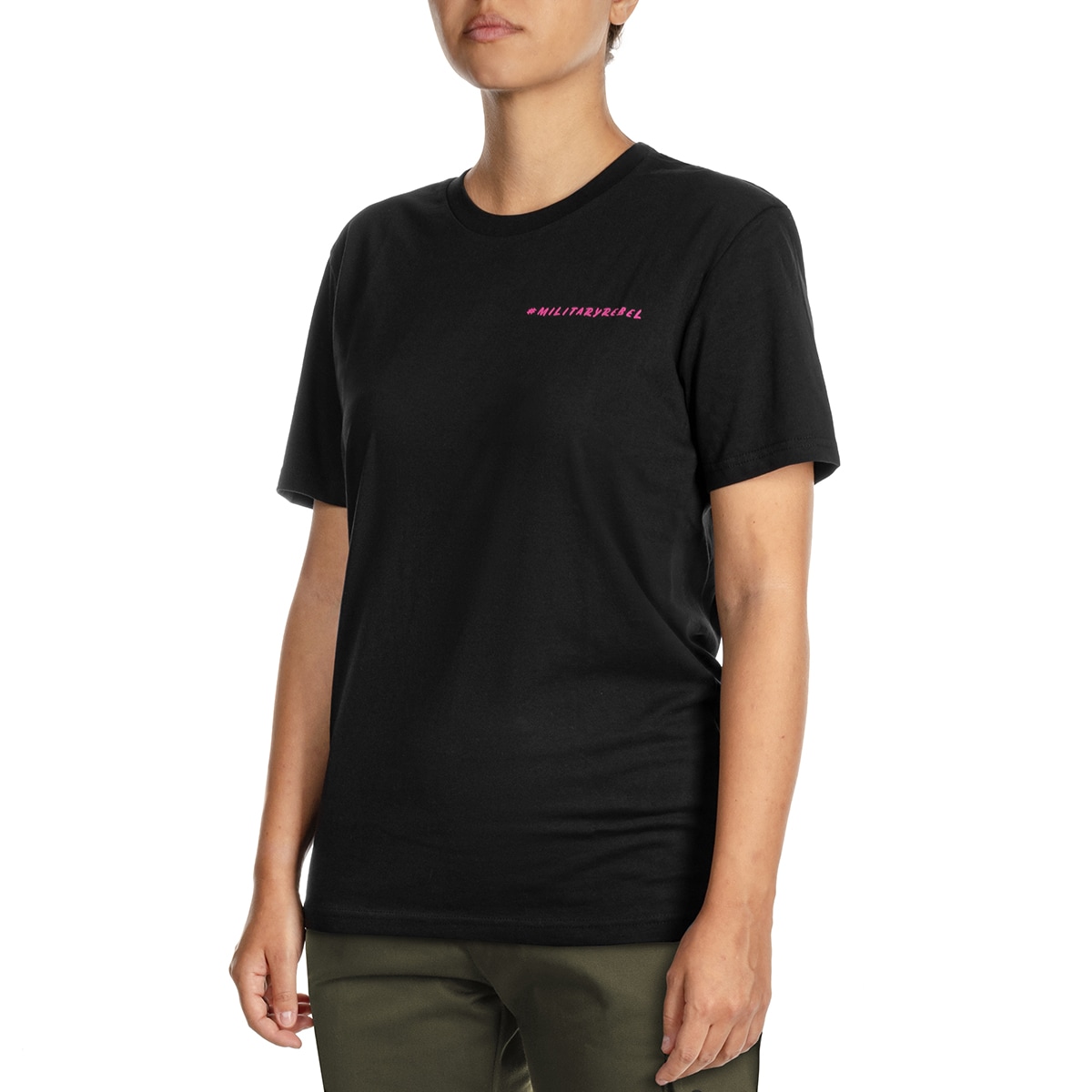 Футболка T-Shirt жіноча Military Gym Wear #MilitaryRebel - Чорна
