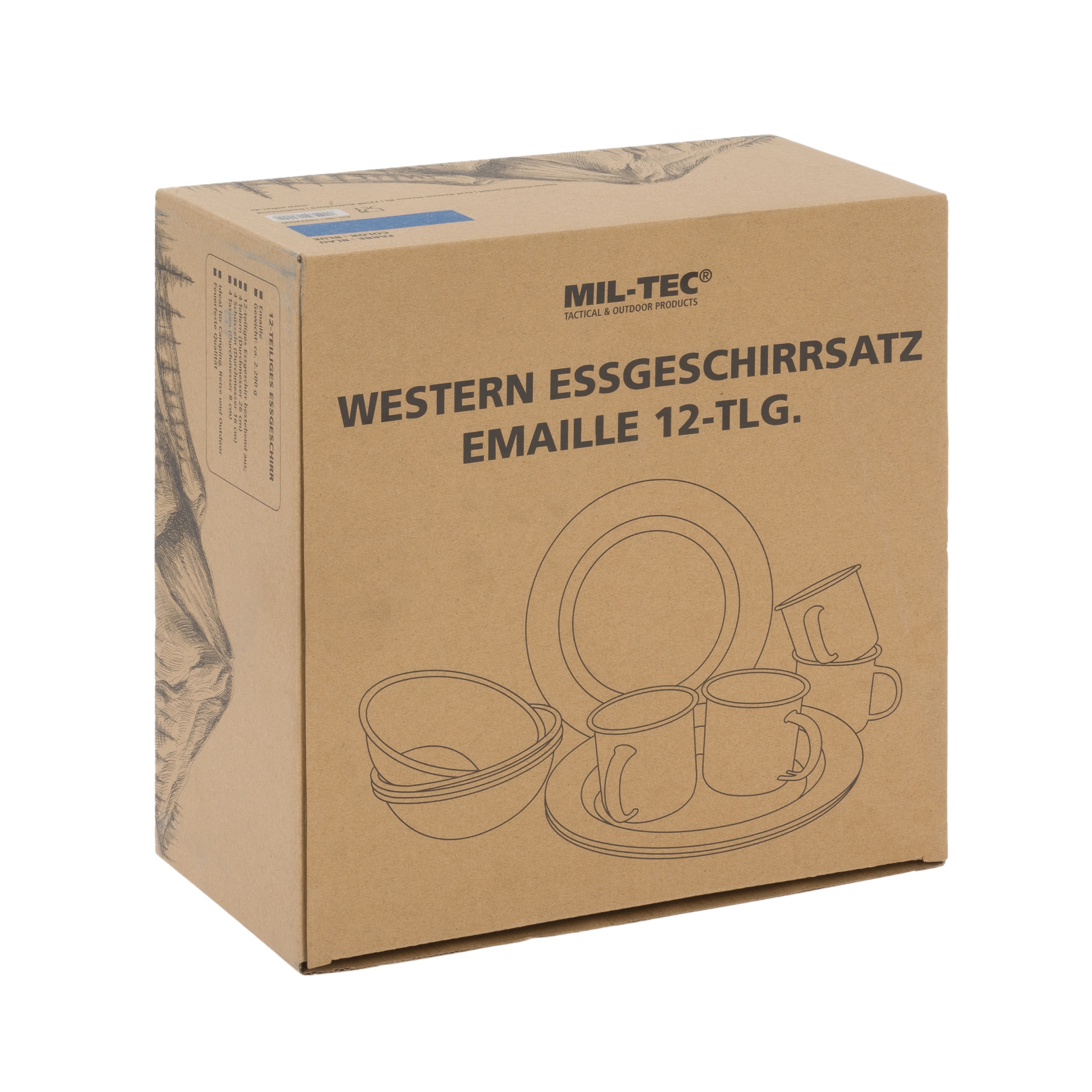 Zestaw naczyń turystycznych Mil-Tec Western Blue 12 szt.