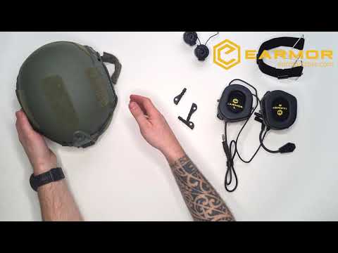 Набір навушників Earmor M32H Tactical з кріпленням для шолома FAST/ARC - Black