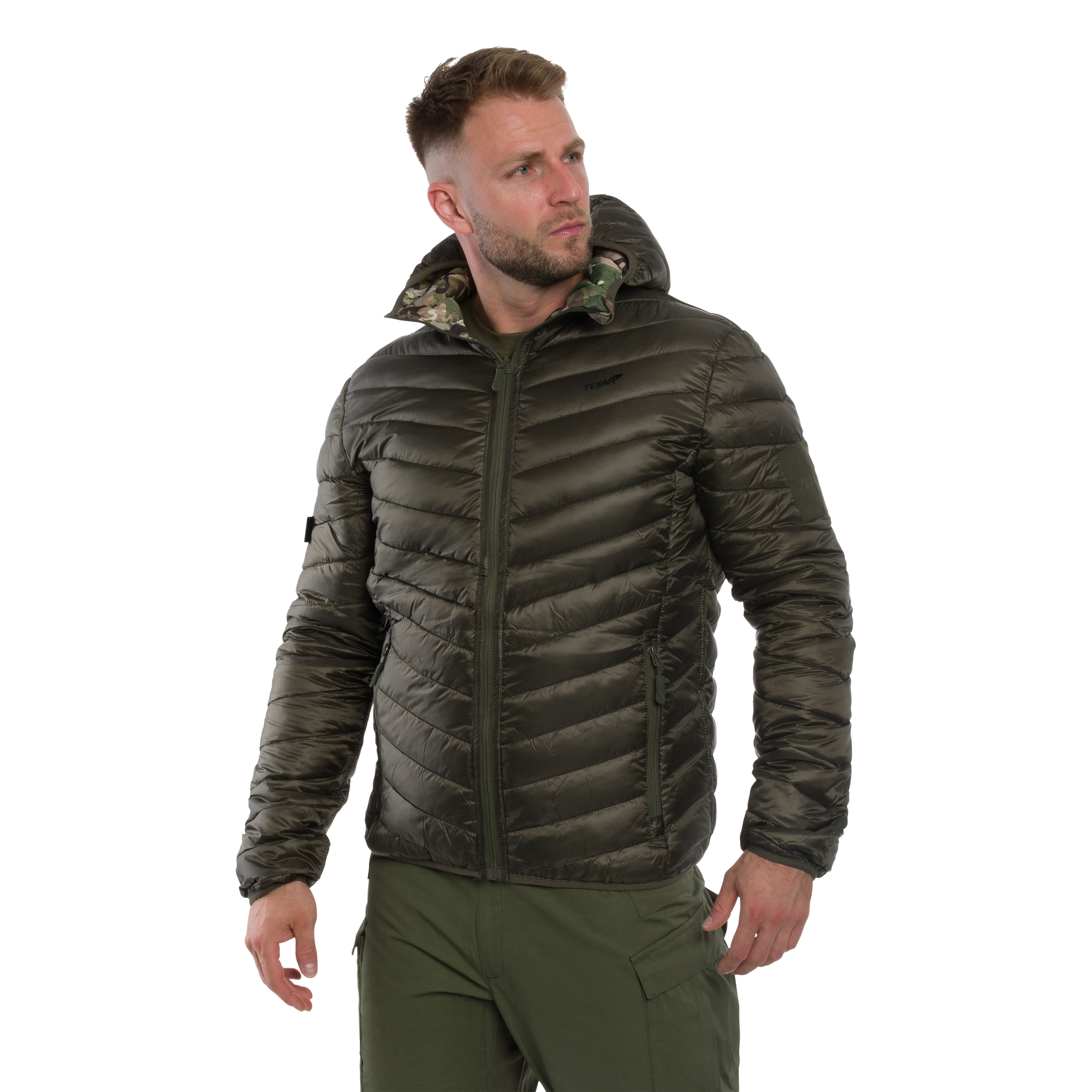 Kurtka puchowa dwustronna Texar Reverse - Olive/Arid MC Camo
