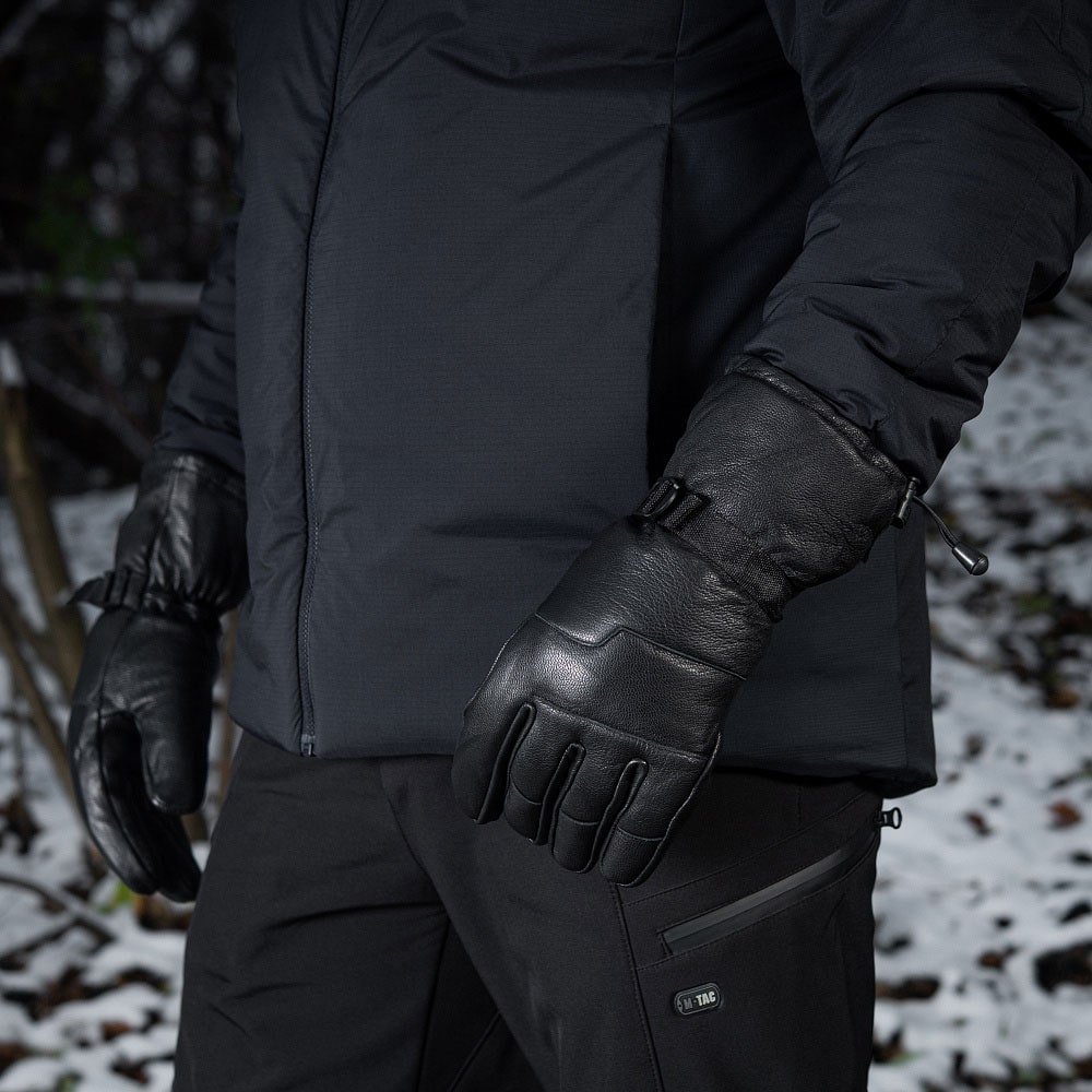 Rękawice zimowe skórzane M-Tac - Black