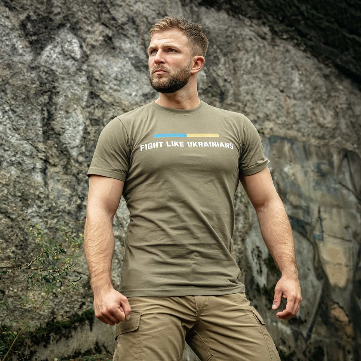 Футболка T-Shirt Voyovnik Fight Like Ukrainians - Olive