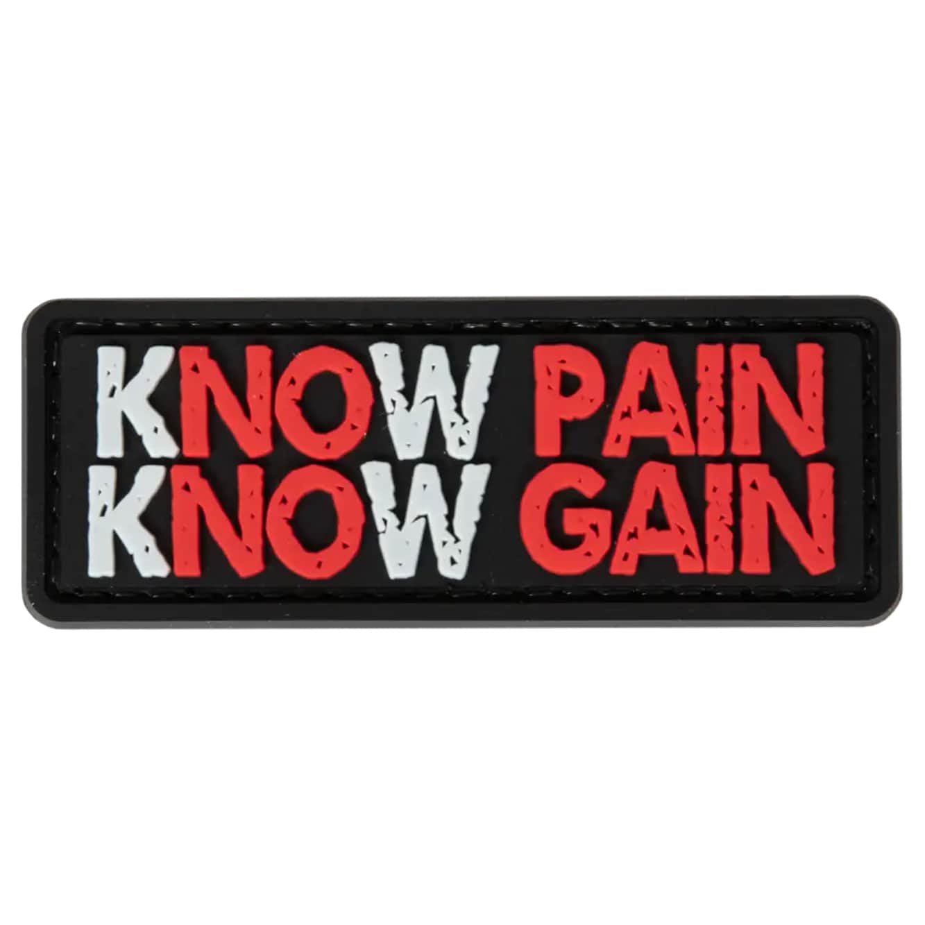 Naszywka PVC GFC Tactical Know Pain Know Gain - Czarna/Czerwona