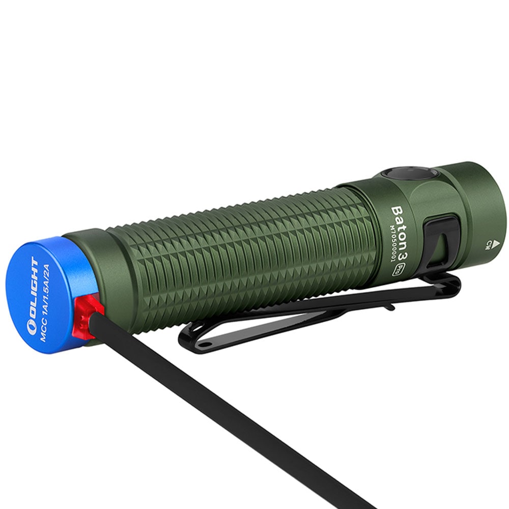 Latarka akumulatorowa Olight Baton 3 Pro Cool White OD Green - 1500 lumenów
