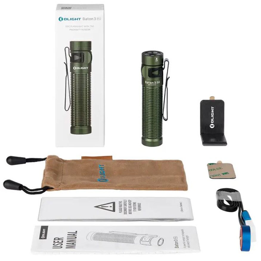 Latarka akumulatorowa Olight Baton 3 Pro Cool White OD Green - 1500 lumenów