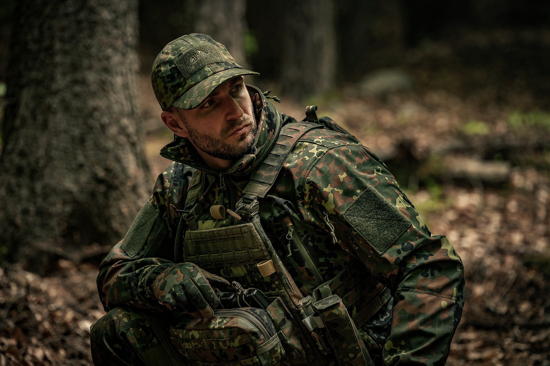 Czapka z daszkiem plus velcro Helikon-Tex PolyCotton Rip-Stop - Flecktarn