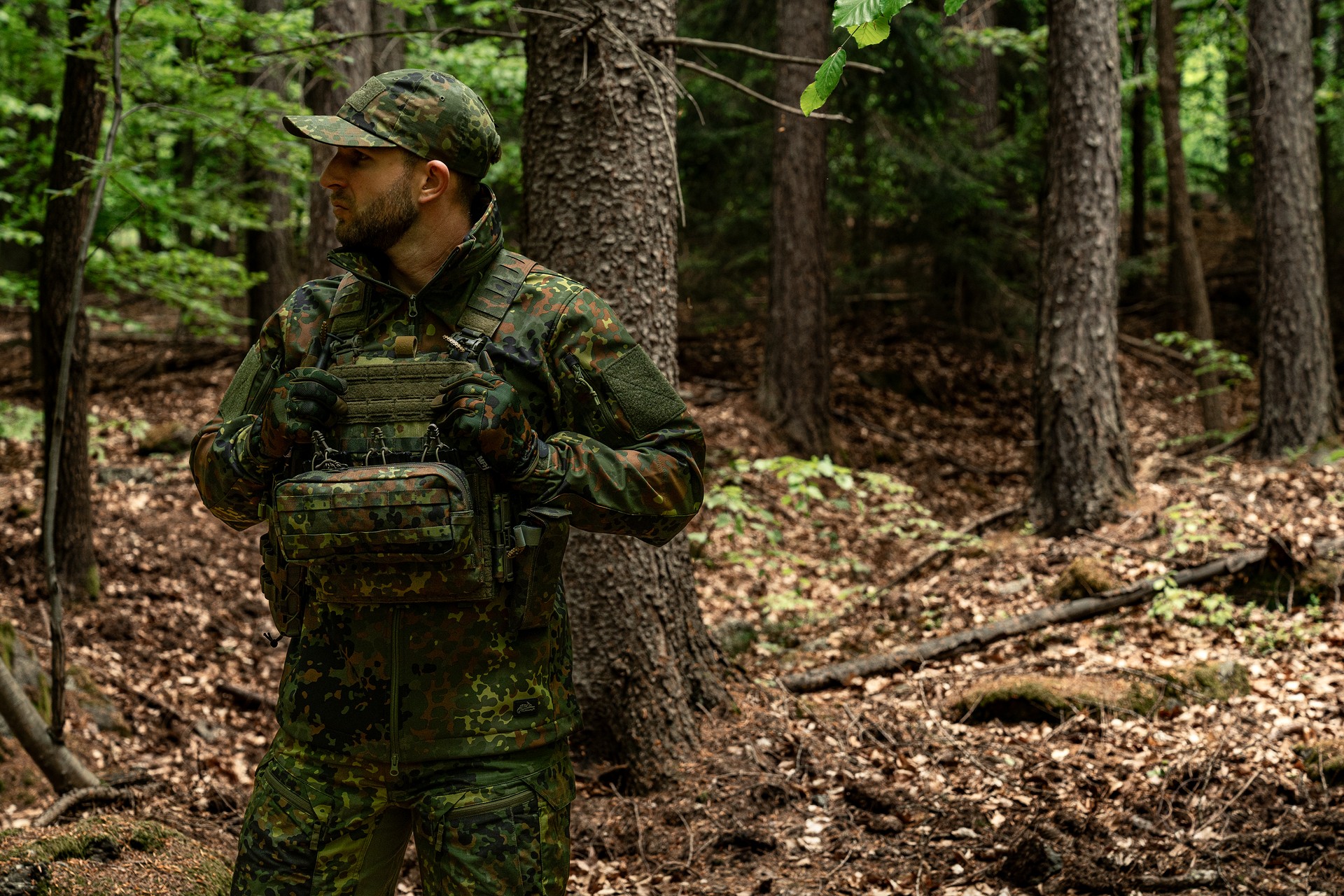 Czapka z daszkiem plus velcro Helikon-Tex PolyCotton Rip-Stop - Flecktarn