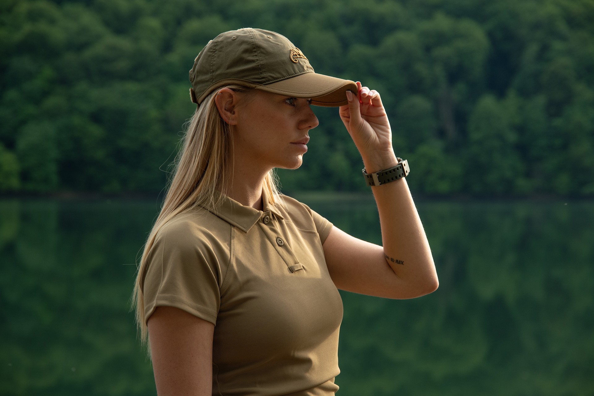 Czapka z daszkiem Helikon Logo Cap PolyCotton Rip-Stop - Adaptive Green/Coyote