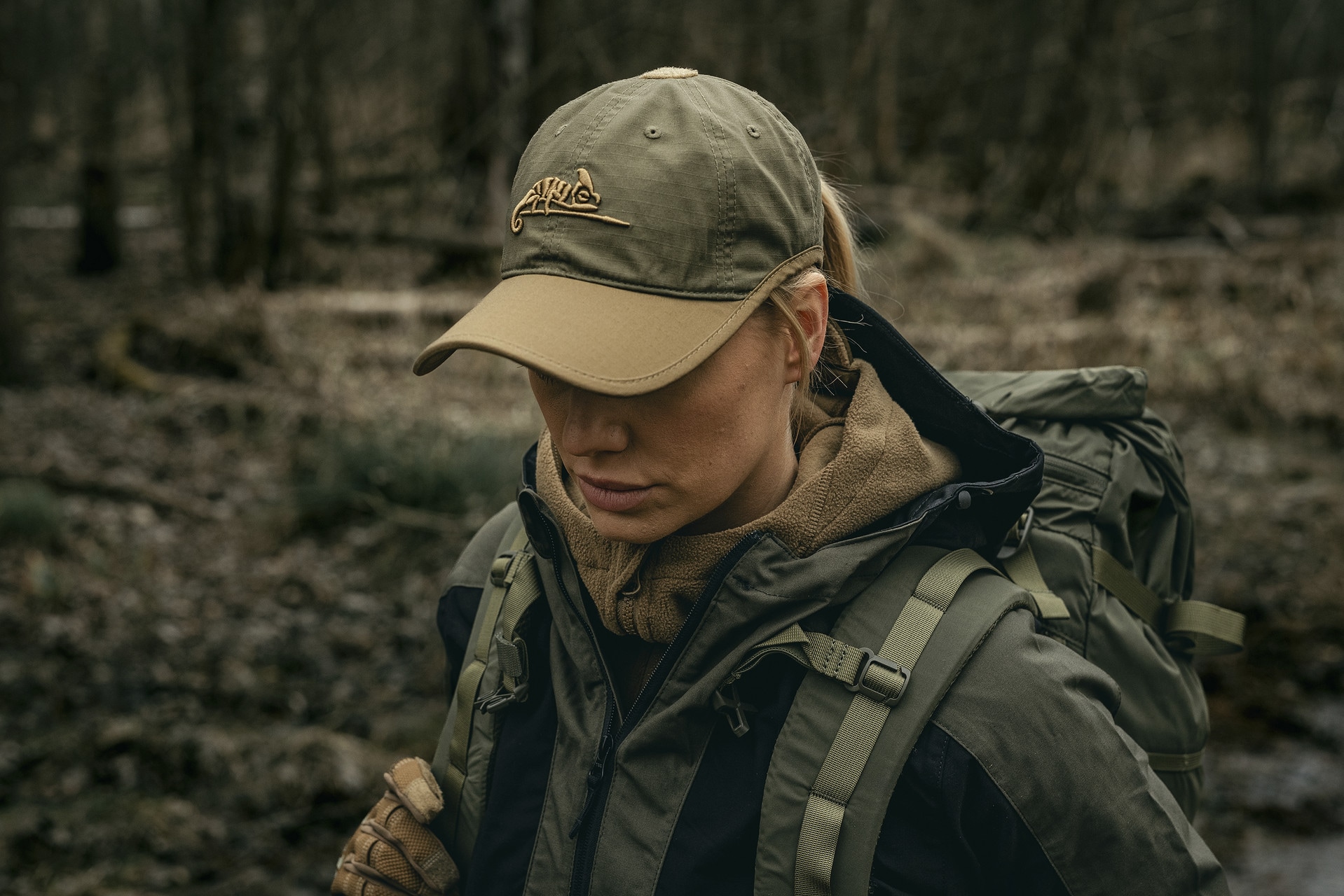 Czapka z daszkiem Helikon-Tex Logo Cap PolyCotton Rip-Stop - Adaptive Green/Coyote