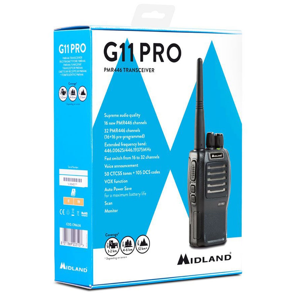 Radiotelefon Midland G11 Pro PMR - Black