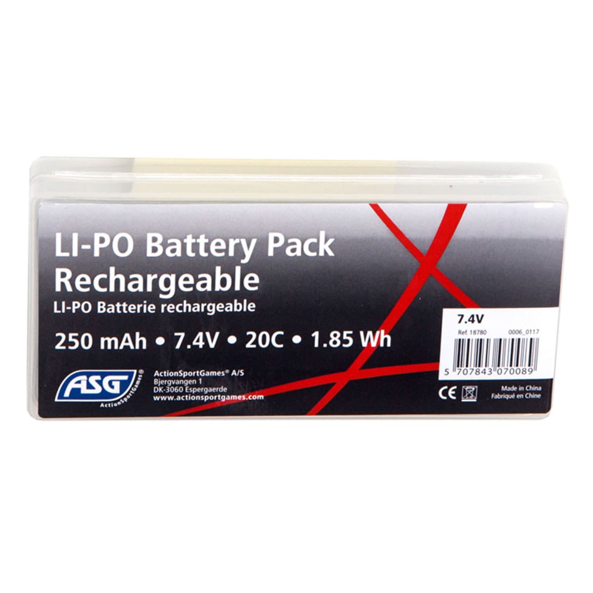 Akumulator ASG LiPo 7,4 V 250 mAh 20 C do sterowników HPA