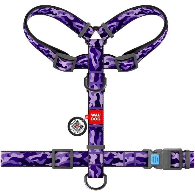 Шлейка для собак WauDog 20 мм - Purple Camo 