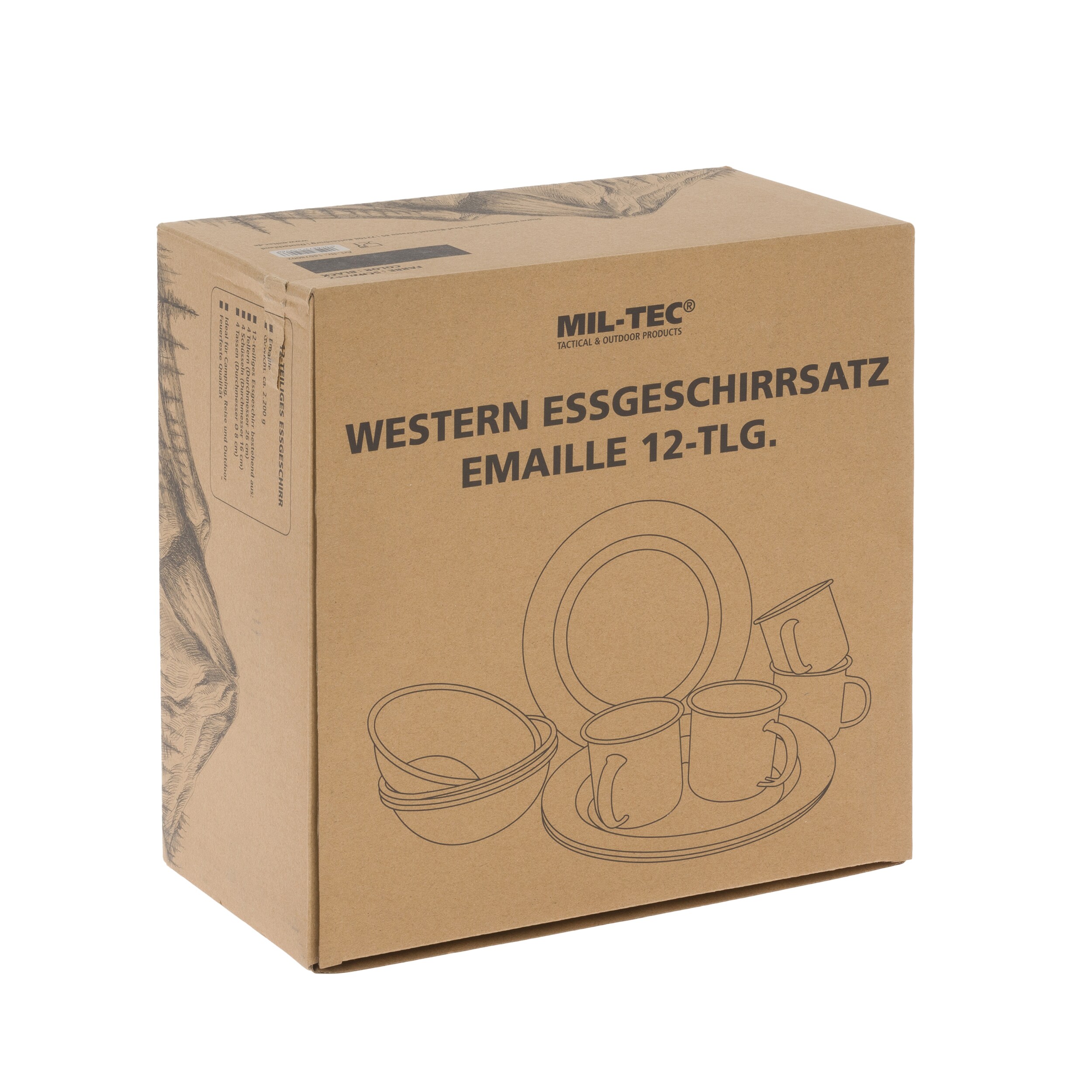 Zestaw naczyń turystycznych Mil-Tec Western Black 12 szt.