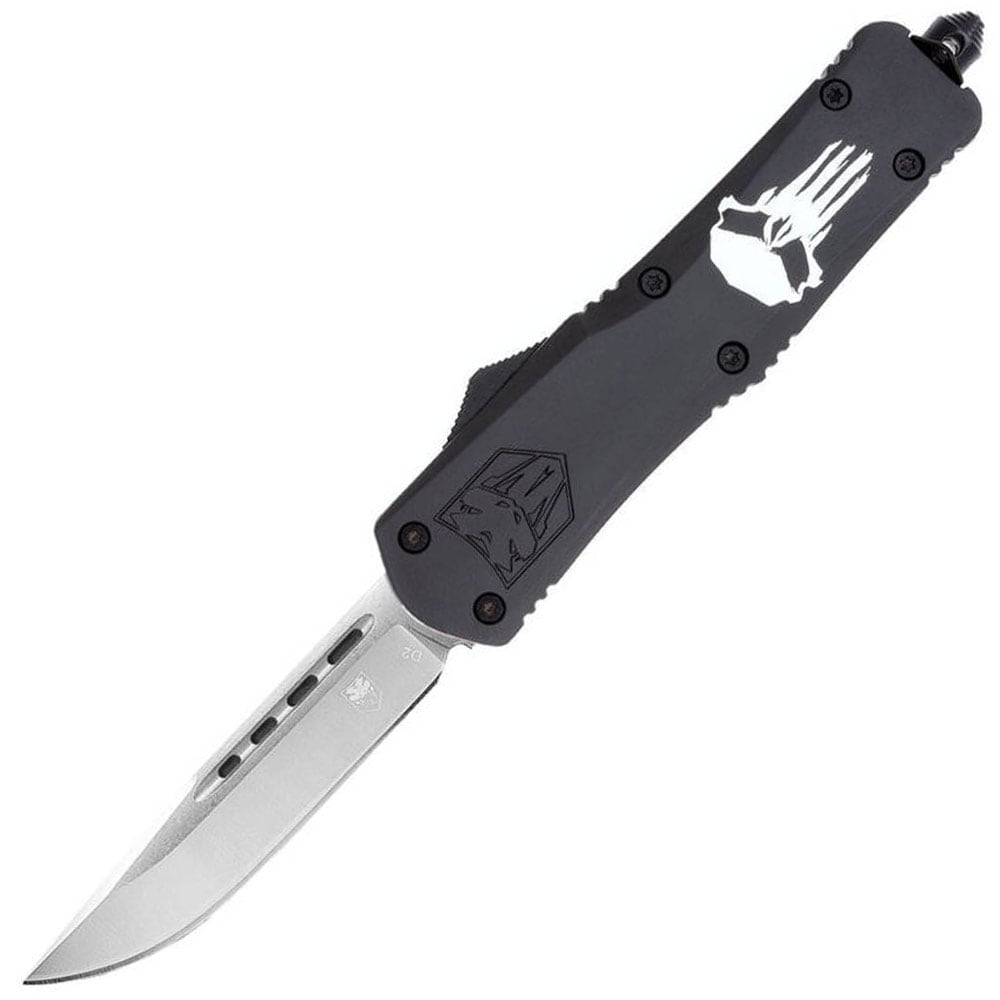 Nóż sprężynowy CobraTec OTF Large - Black Punisher