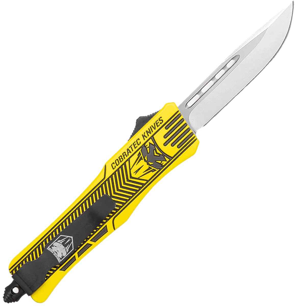 Nóż sprężynowy CobraTec OTF Medium Yellow and Graphite Black