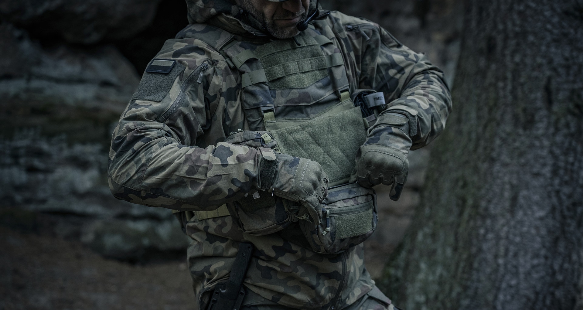 Rękawice taktyczne Texar Combat - wz.93 Pantera PL Woodland