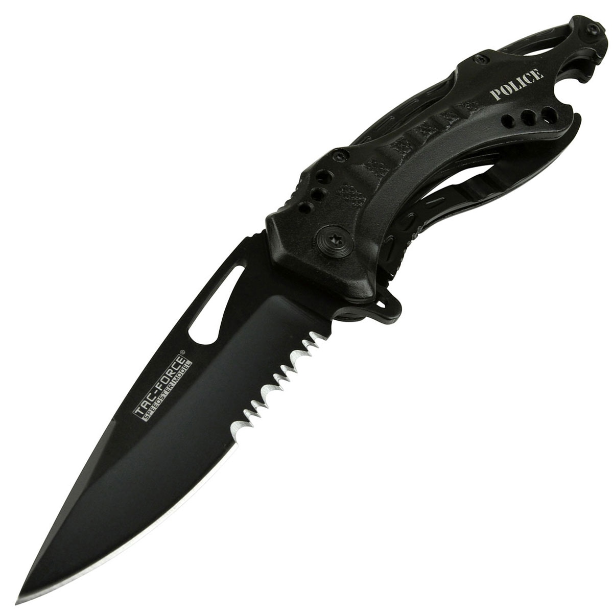 Nóż składany ratowniczy Master Cutlery Tac-Force Spring Assisted - Black