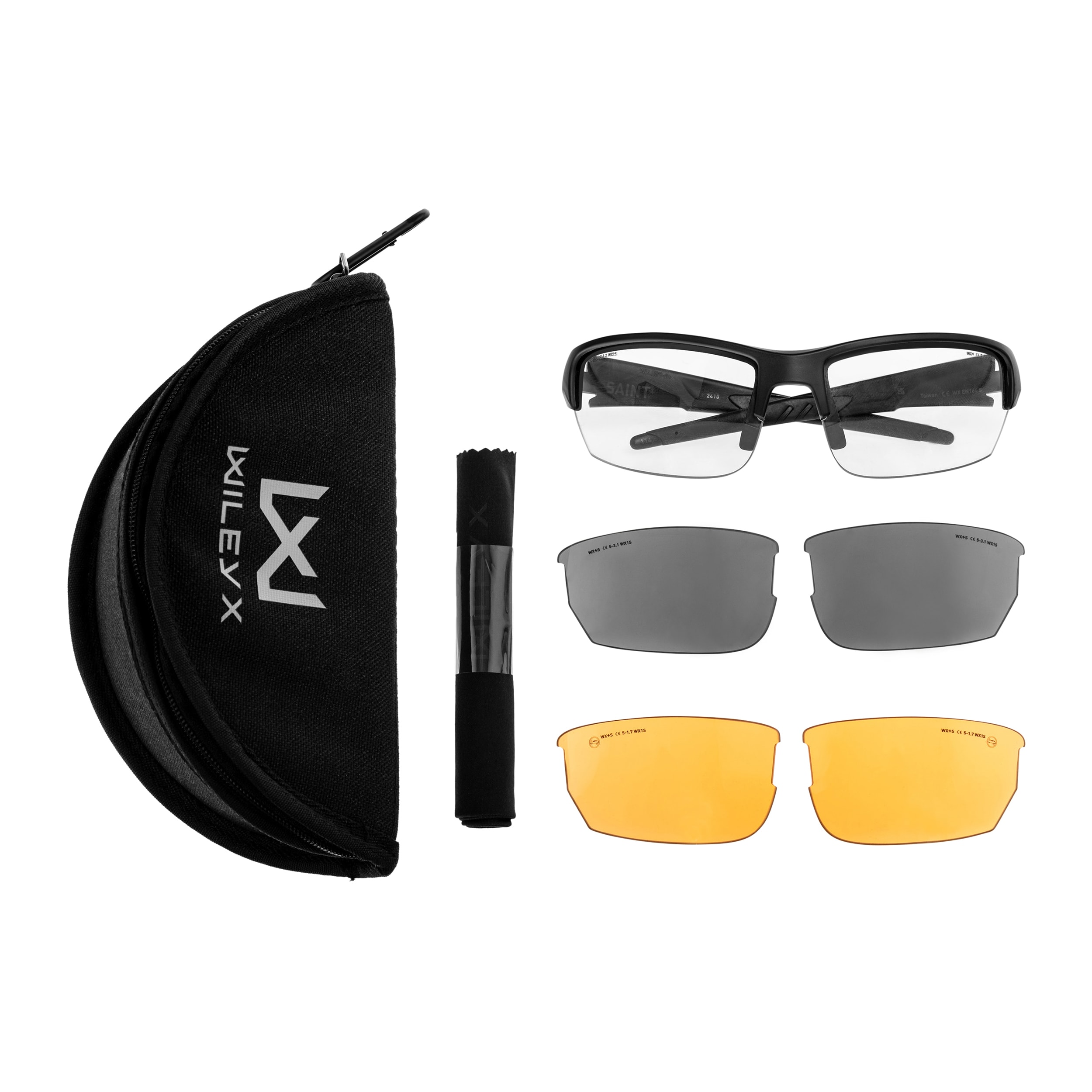 Okulary taktyczne Wiley X Saint Set 3in1 - Matte Black