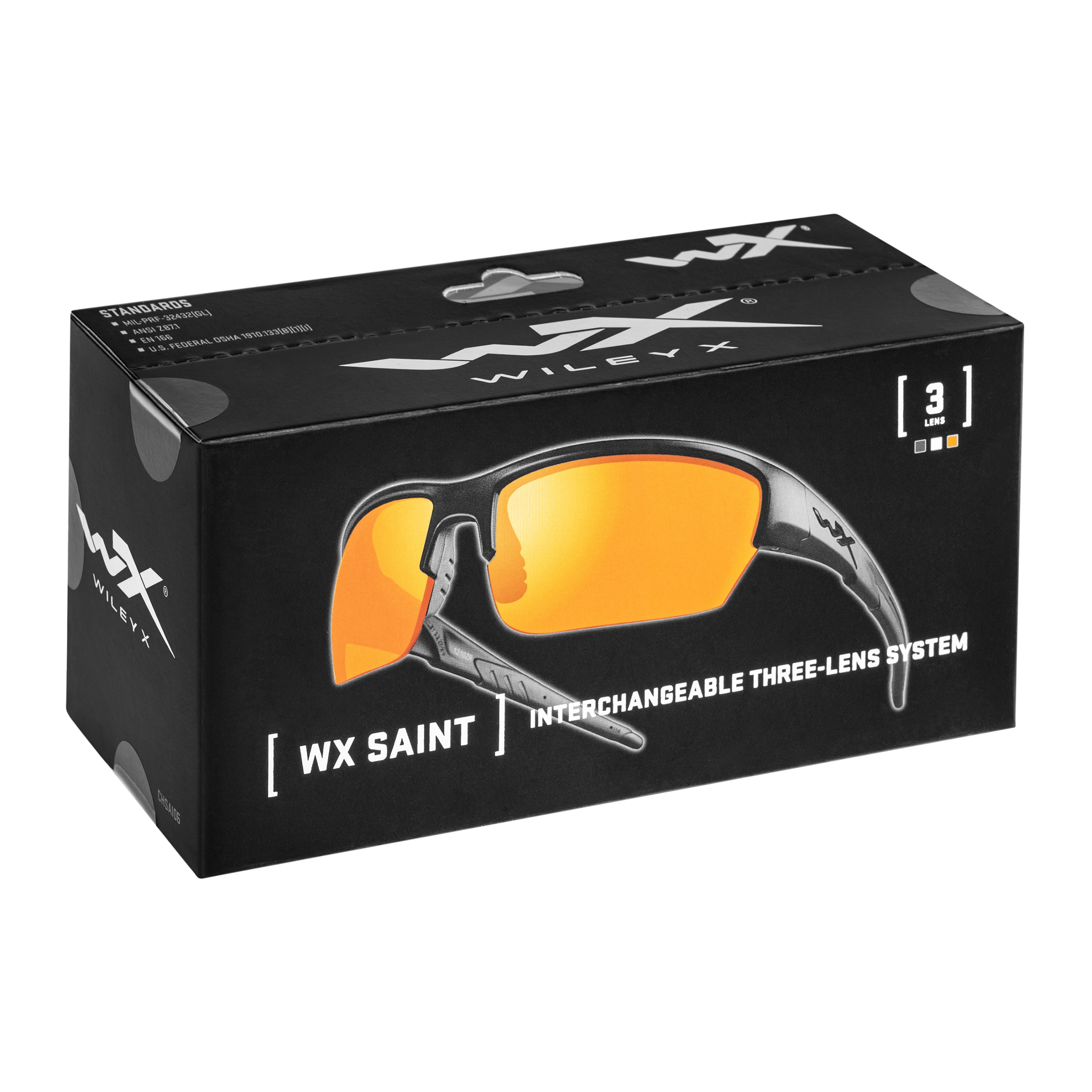 Okulary taktyczne Wiley X Saint Set 3in1 - Matte Black