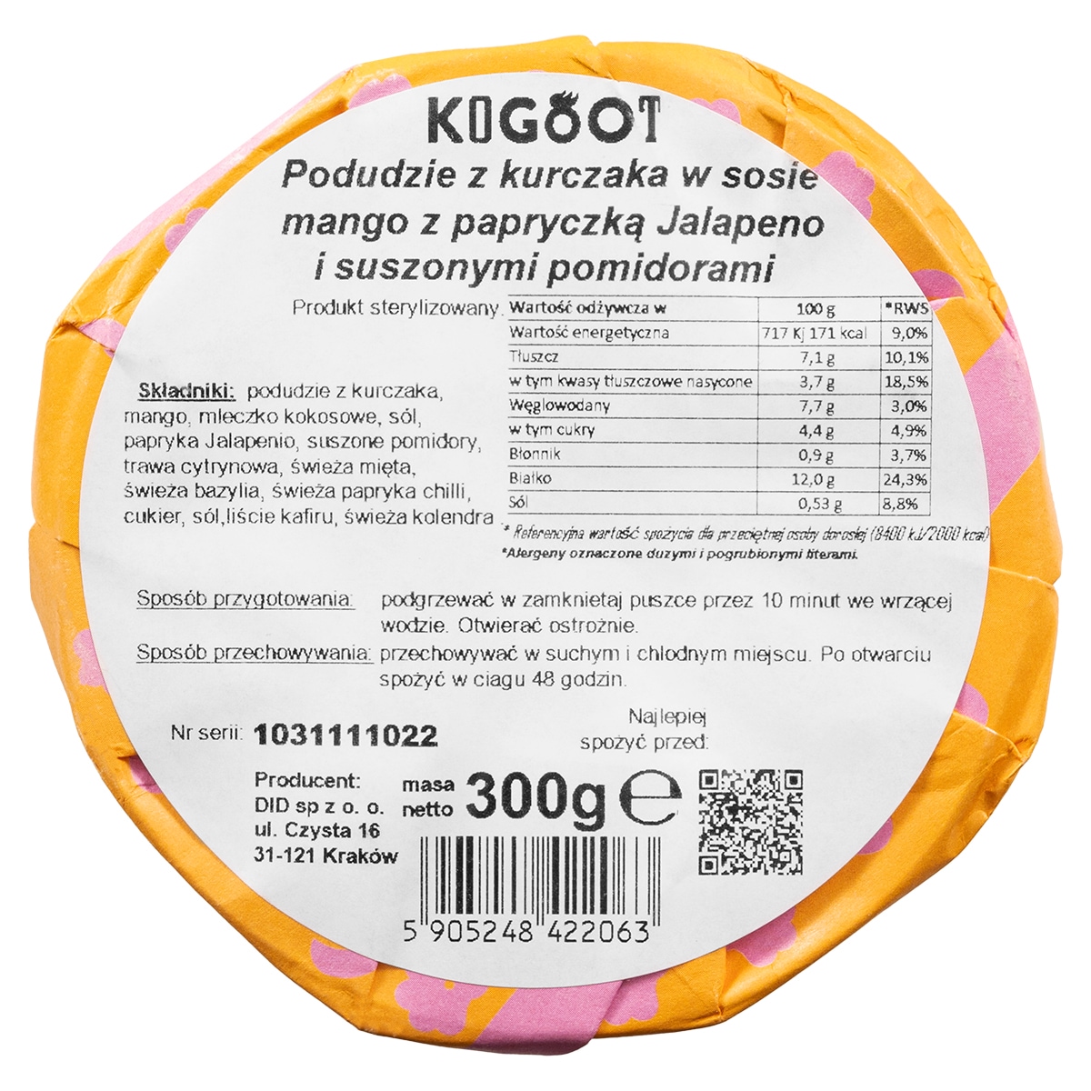 Żywność konserwowana Kogoot - Podudzie kurze w sosie mango z jalapeno 300 g
