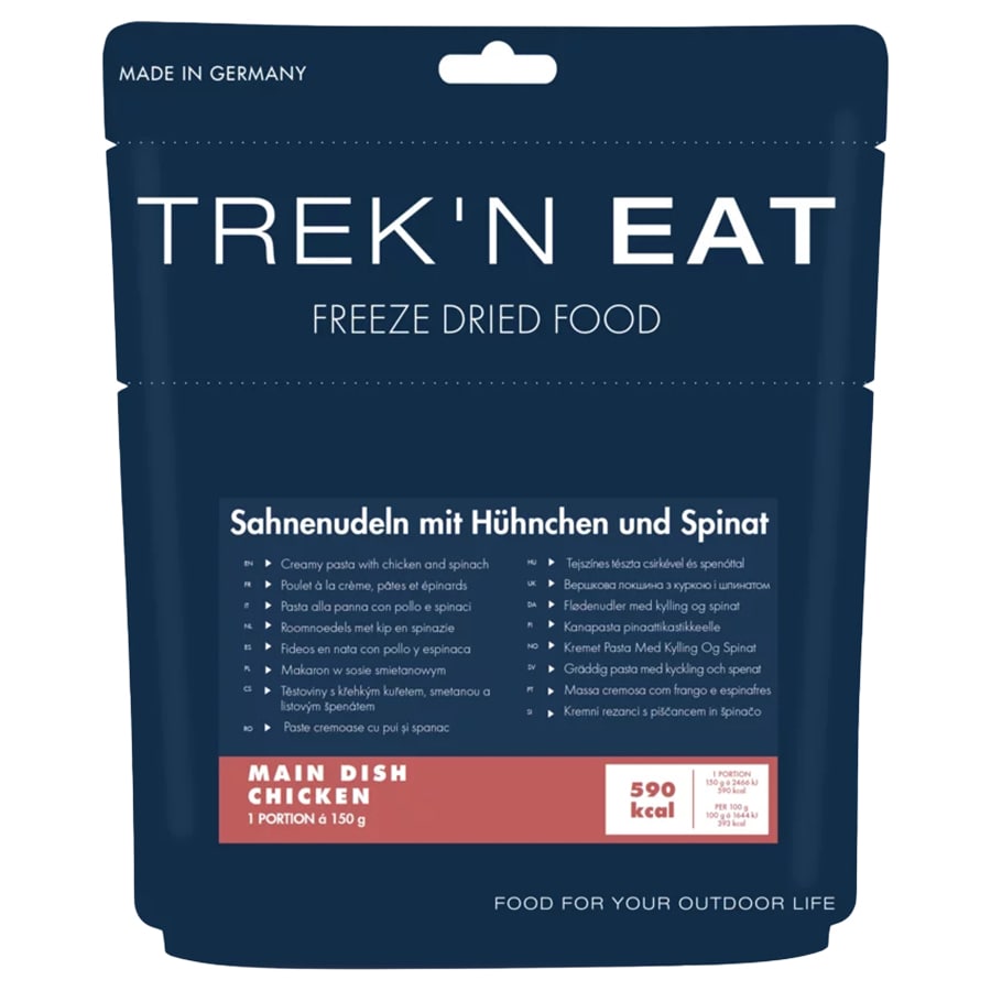 Żywność liofilizowana Trek'n Eat - makaron ze szpinakiem i kurczakiem w sosie śmietanowym 150 g/573 kcal